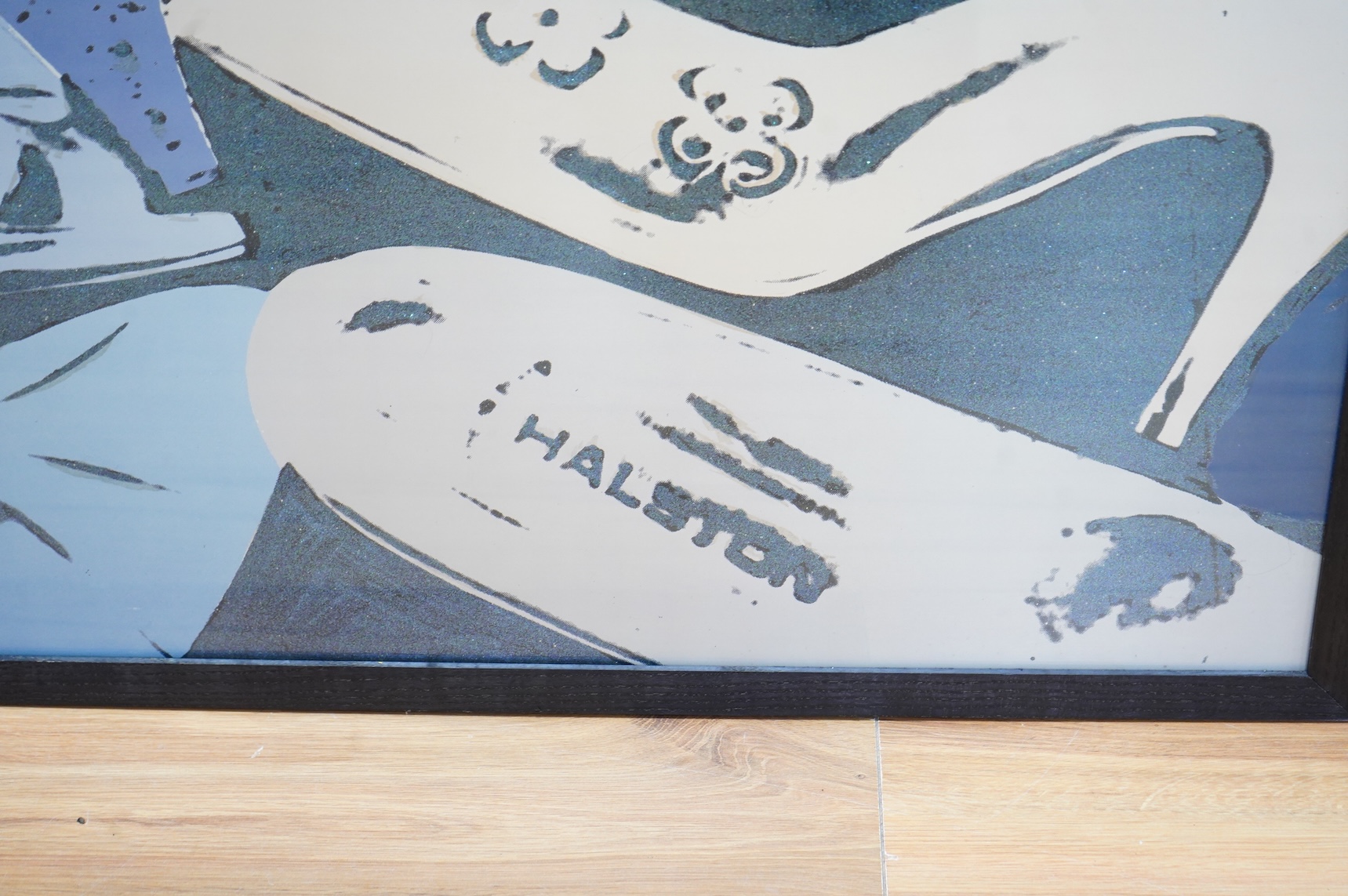 After Andy Warhol (American 1928-1987), ‘Diamond Dust Shoes’, Pop-art lithograph, The Andy Warhol Collection label and facsimile signature verso, 95 x 76cm